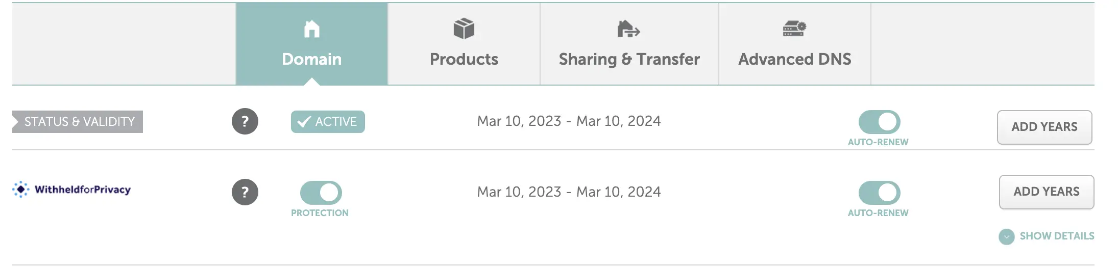 تحقق من تاريخ انتهاء النطاق مع Namecheap.