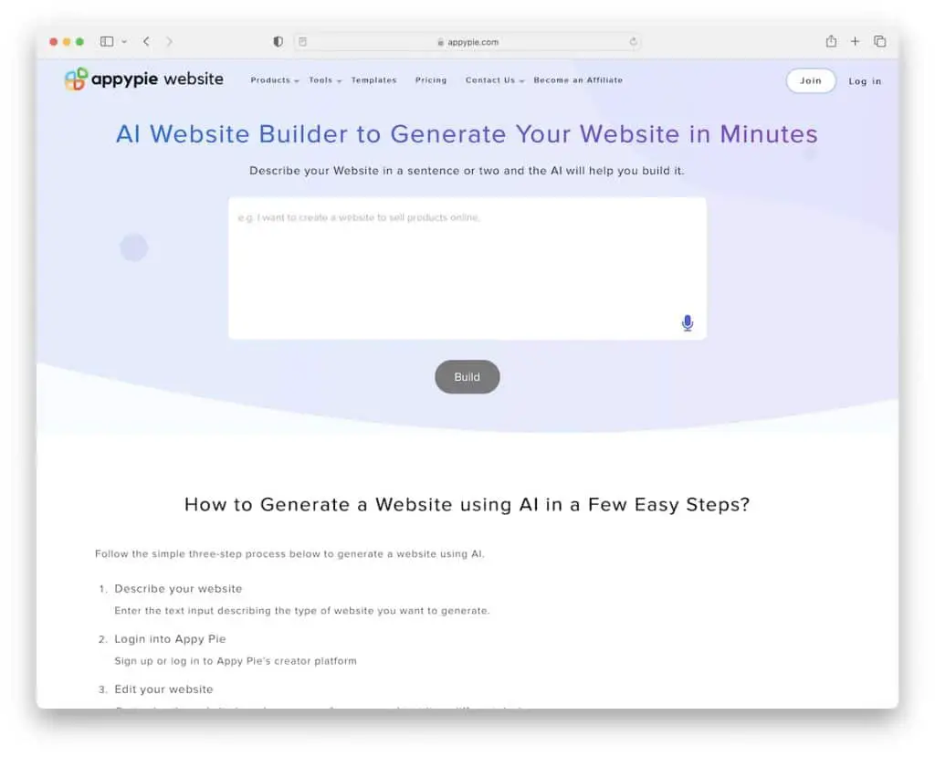 appypie ai site builder