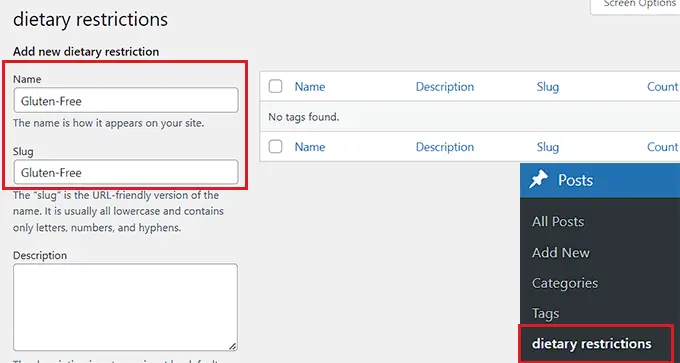 Add a term to the dietary restrictions taxonomy