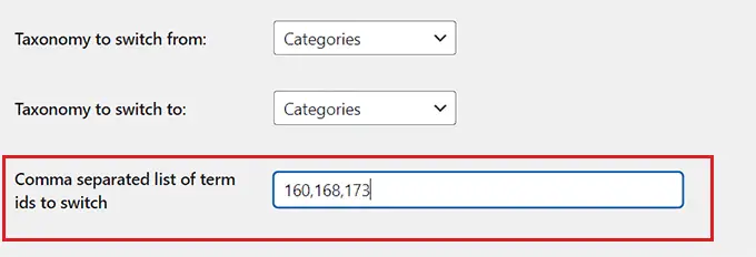 Type category IDs in the field