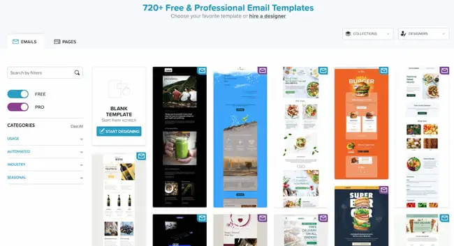 Pustaka template email HTML gratis dari Bee Free