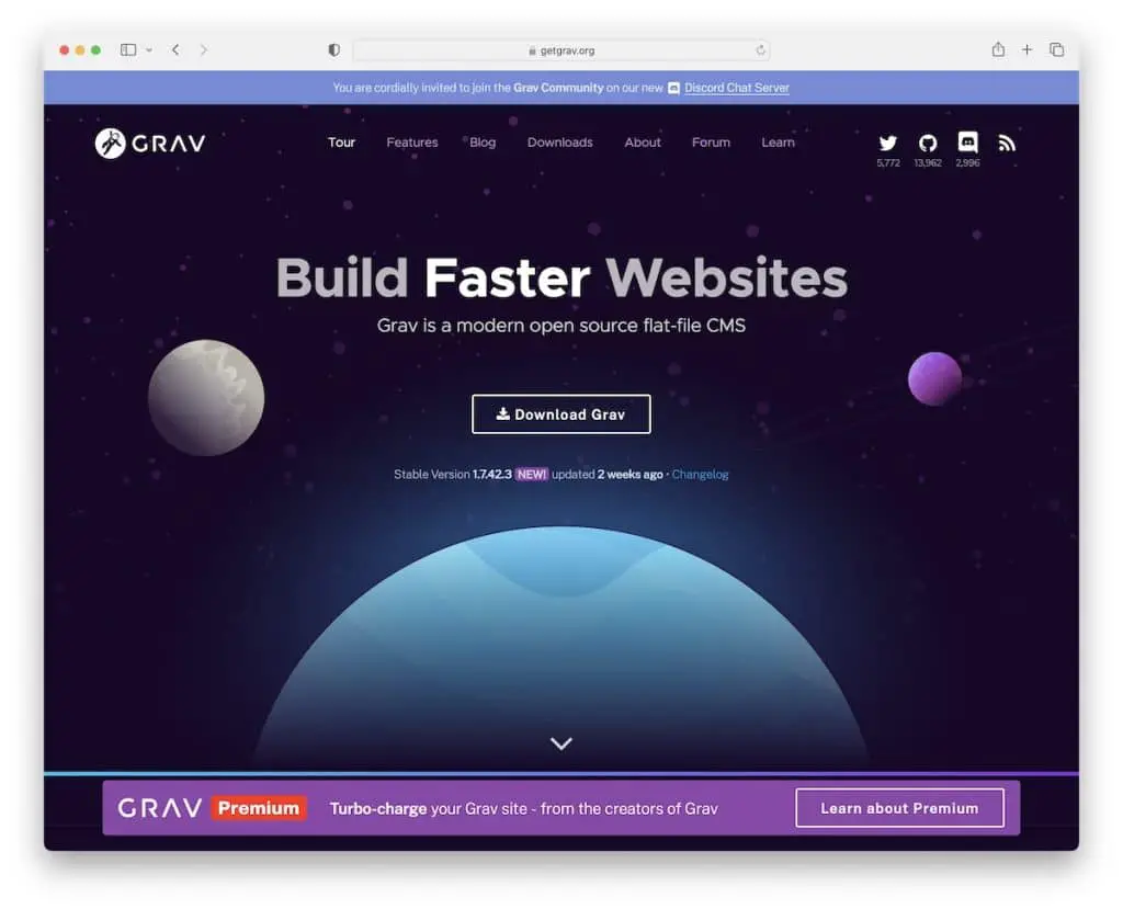 getgrav منشئ مواقع الويب مفتوح المصدر