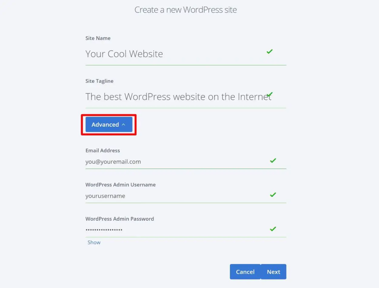 Installez WordPress sur Bluehost