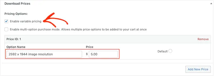 Creating a product with variable pricing using Easy Digital Downloads