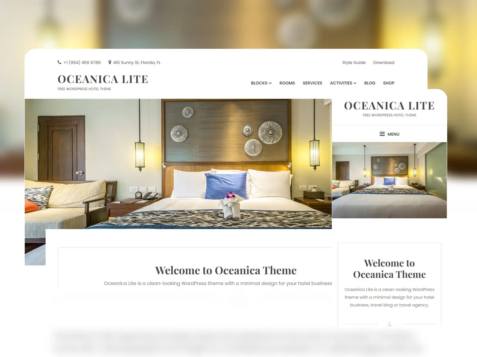 Collage of Oceanica Lite: tema WordPress per prenotazioni e prenotazioni di prim'ordine in un mix di colori grigio, grigio chiaro, verde oliva scuro, marrone chiaro e neve