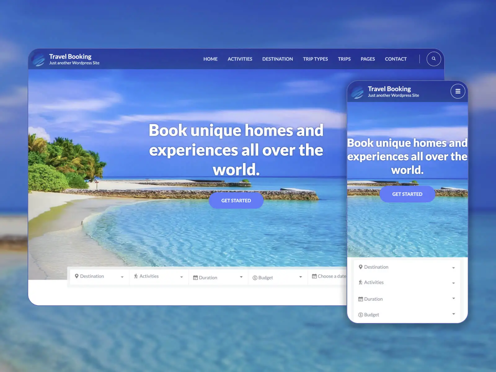 Foto di Travel Booking: tema WordPress versatile per piattaforme di prenotazione nei toni bluette, dimgray, steelblue, snow e lightsteelblue