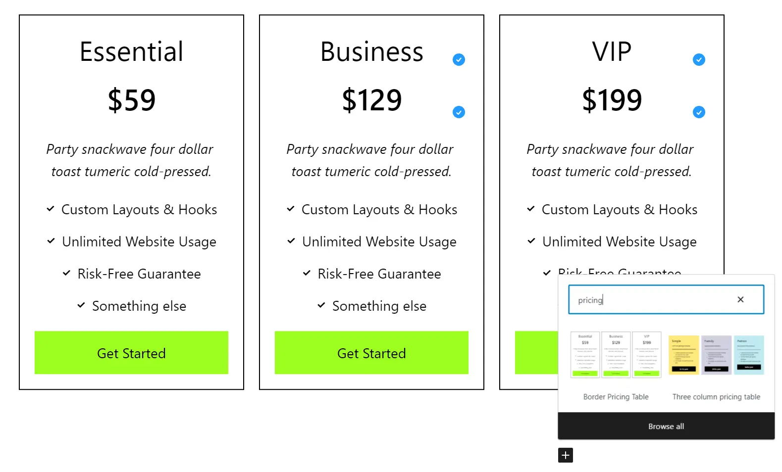 Blocurile de tabel de prețuri sunt o componentă crucială a modului de realizare a unui site web de comparare a prețurilor.