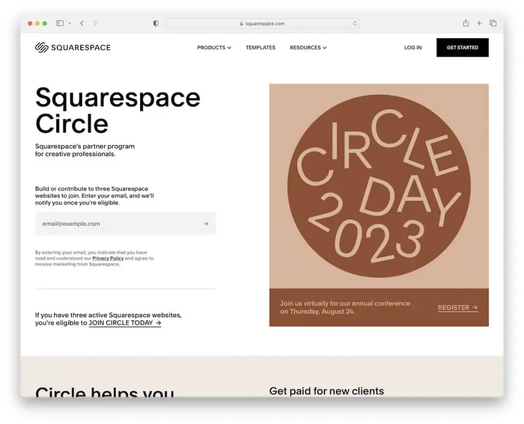 generatore di siti web Squarespace White Label