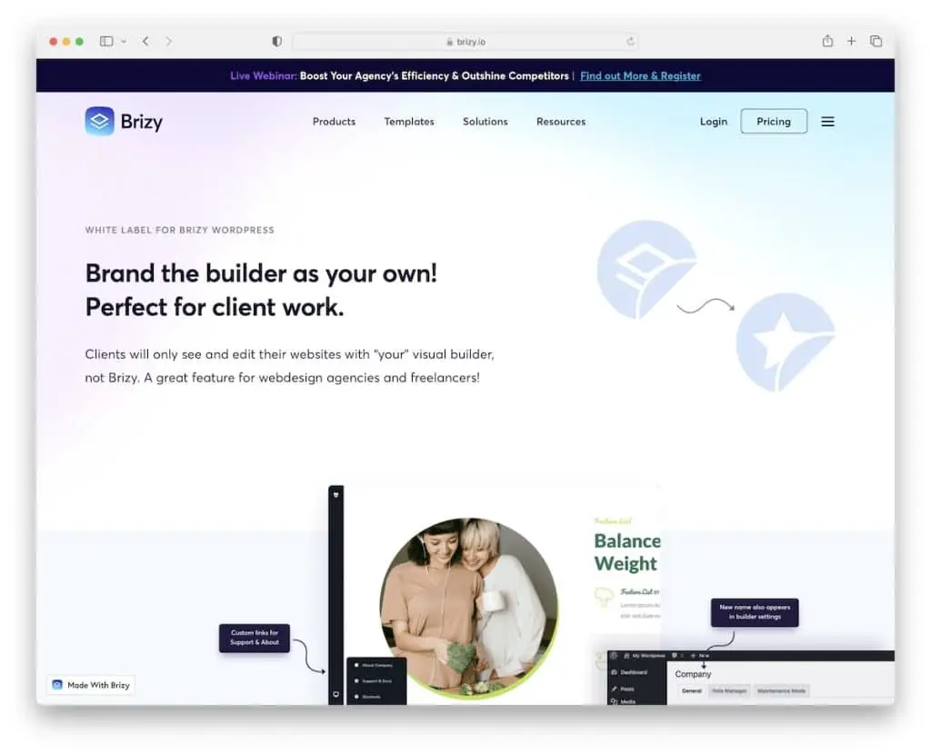 Brizy 白色标签网站建设者