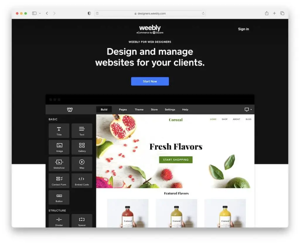 construtor de sites com etiqueta branca weebly