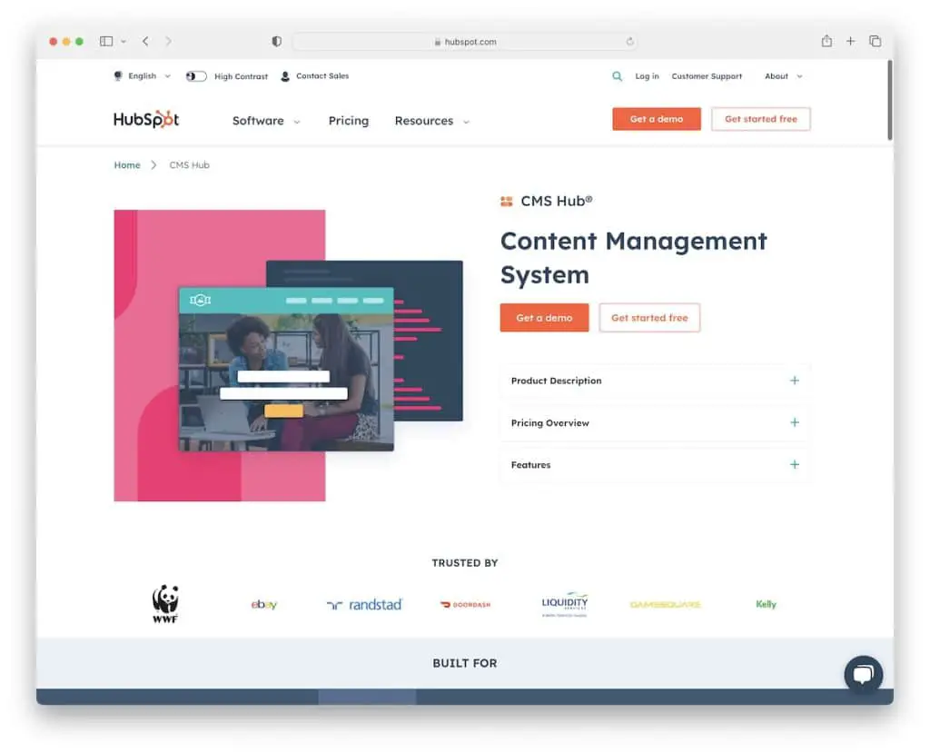 Hubspot cms ホワイトラベルウェブサイトビルダー