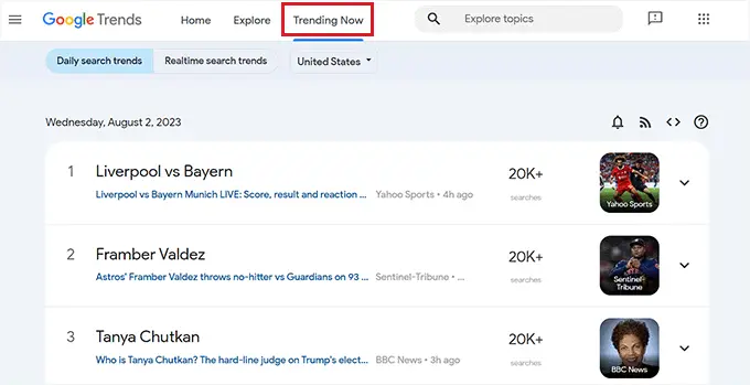 Take a look at trending topics for blog post ideas