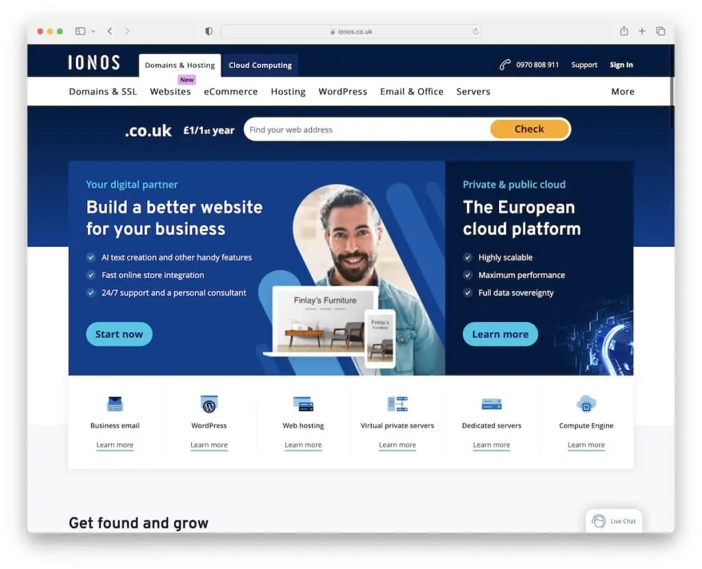 استضافة ووردبريس ionos EU