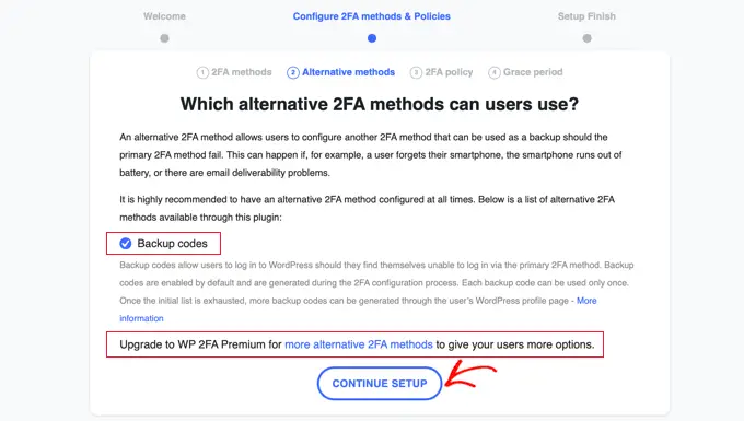 WP 2FA Alternative 2FA Methods