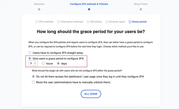 Set a Grace Period So Your Users Can Configure 2FA