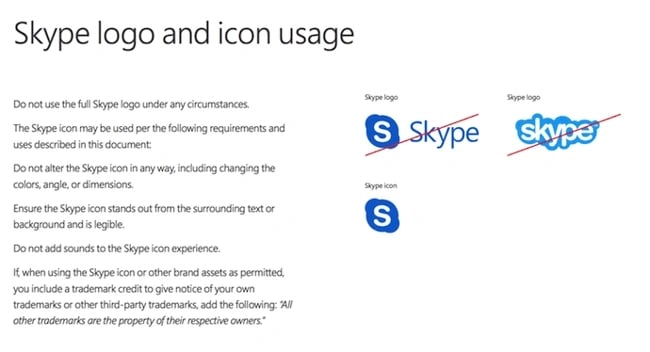 Uso del logotipo y del icono de la guía de estilo de la marca Skype