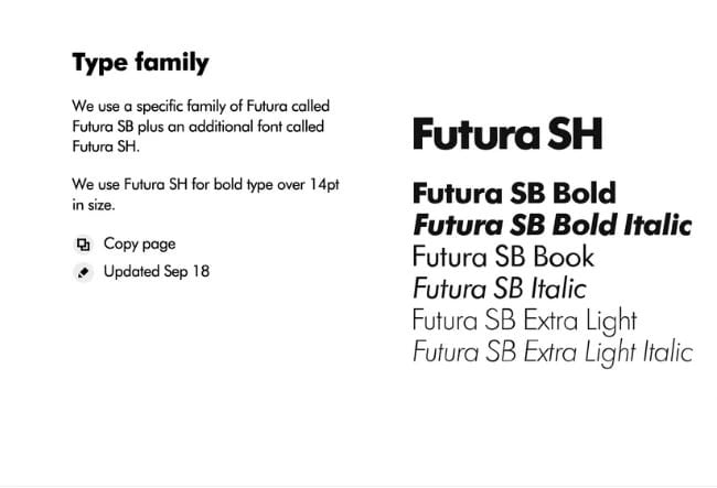 familia tipográfica de la marca barbican