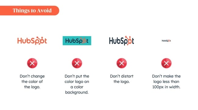 Branding-Styleguide: Beispiel für die Verwendung eines falschen Logos