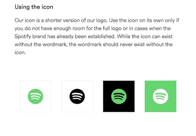 แนวทางการใช้ไอคอนแบรนด์ของ Spotify