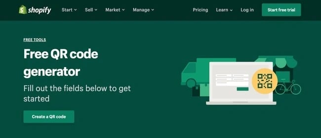 mejor generador de códigos qr: shopify