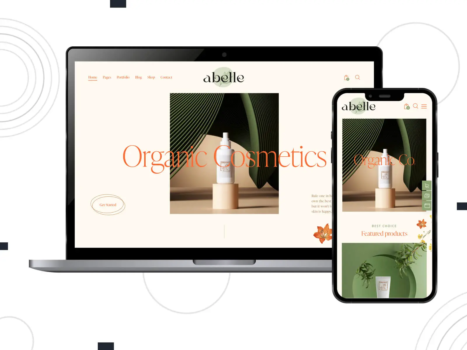 Foto Abelle - template WordPress yang cerah, kaya, dan menarik untuk penggemar barbershop dalam skema warna sienna, coklat kemerahan, dan cokelat