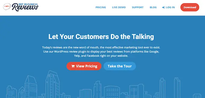 The WP Business Reviews customer review plugin