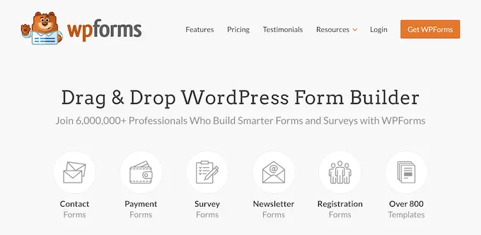 The WPForms form builder plugin