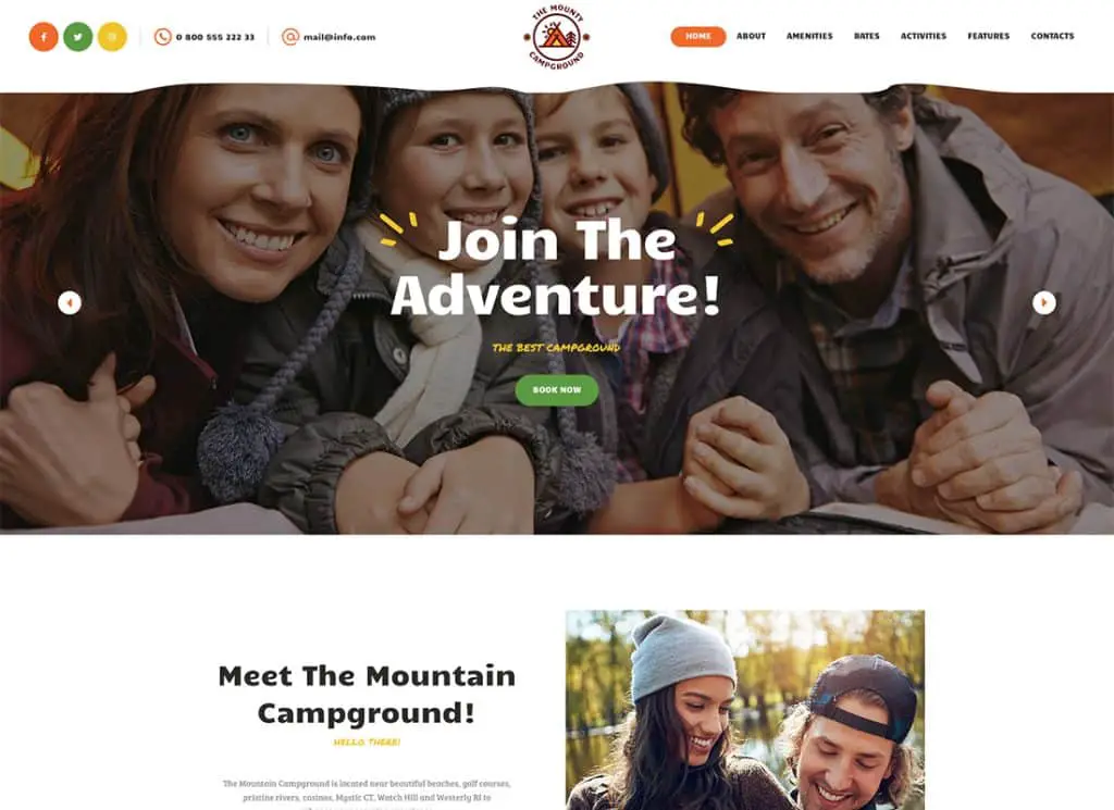 Der Mounty | Wandercampingplatz und Kindercamping-WordPress-Theme