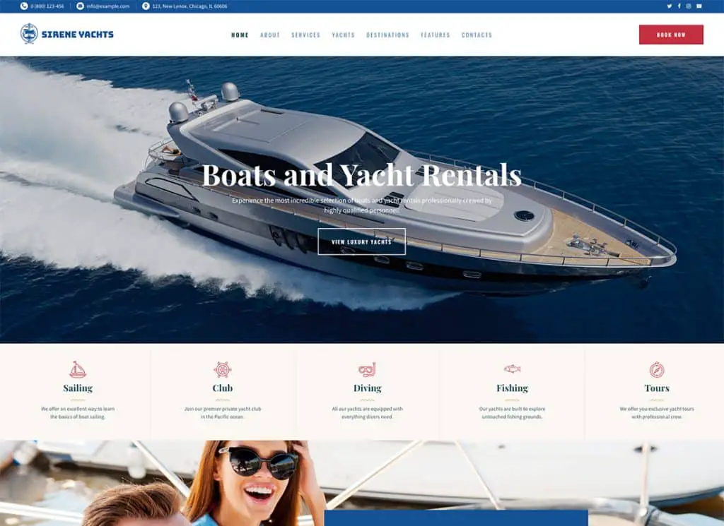 Sirene | Yachtcharter-Dienstleistungen und Bootsvermietung WordPress-Theme