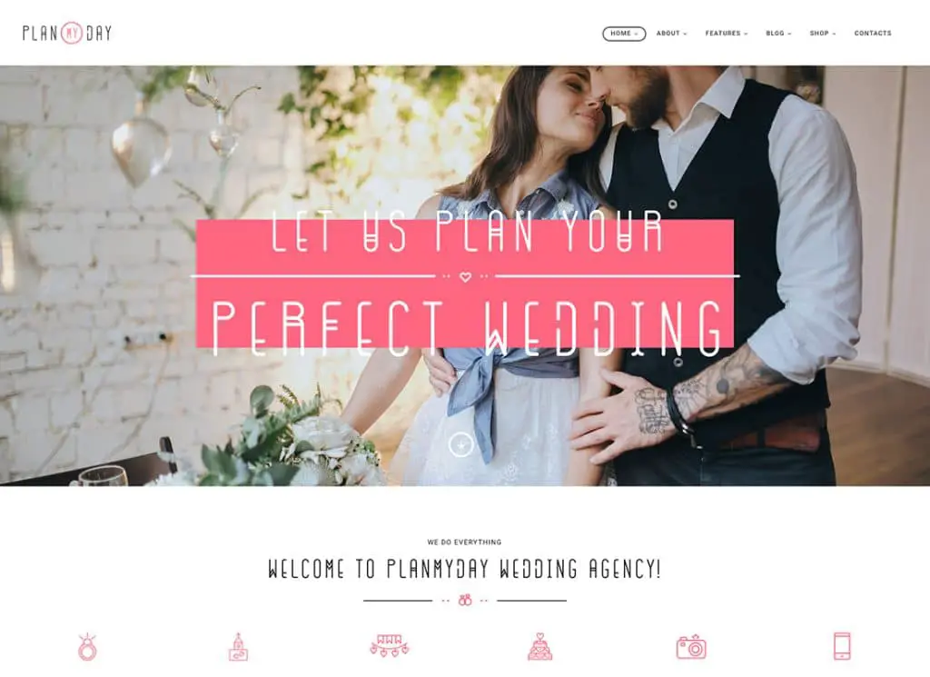Plan My Day – WordPress-Theme für Hochzeits-/Eventplanungsagentur