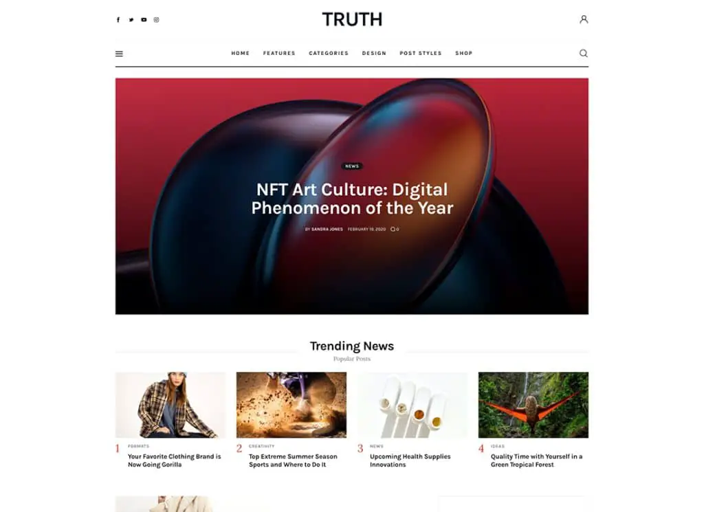 Truth - 全站编辑 (FSE) 博客 WordPress 主题