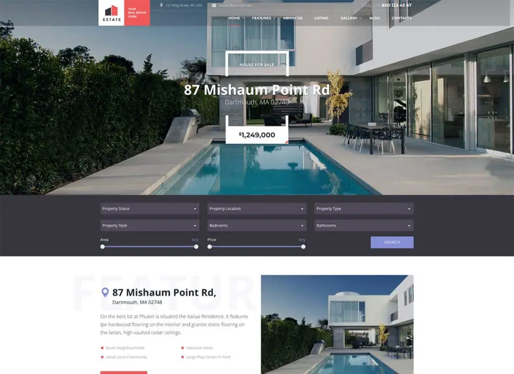 Estate – WordPress-Theme für Immobilienverkauf und -vermietung