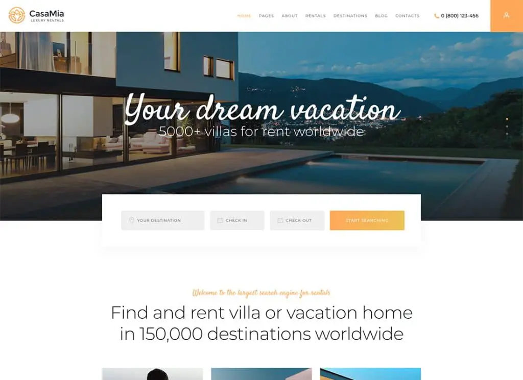 CasaMia – WordPress-Theme für Immobilienvermietung