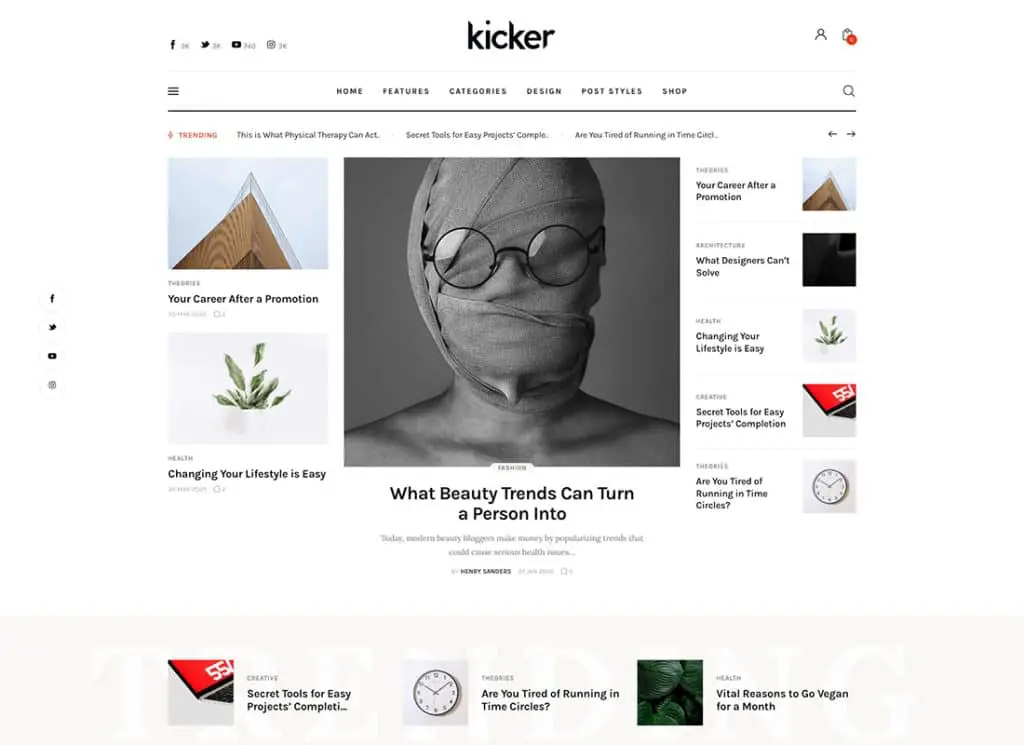 Kicker - موضوع WordPress لمجلة متعددة الأغراض