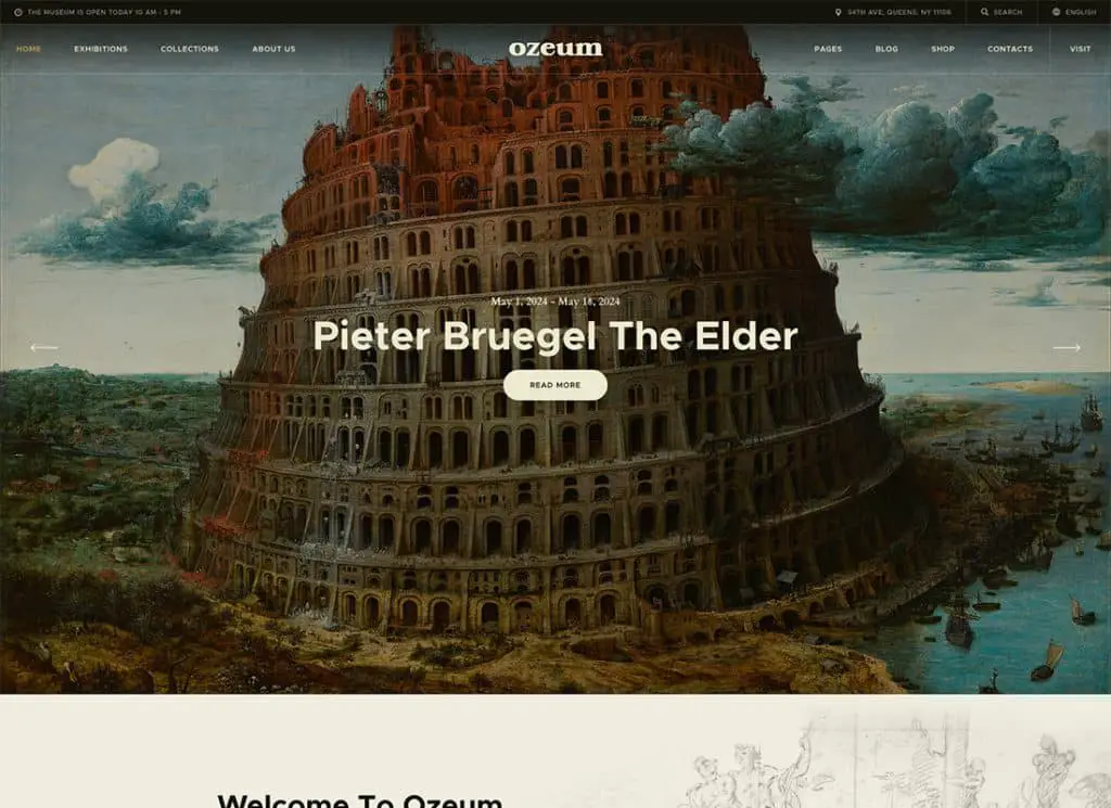 Ozeum - Tema creativo moderno de WordPress para galería de arte y museo