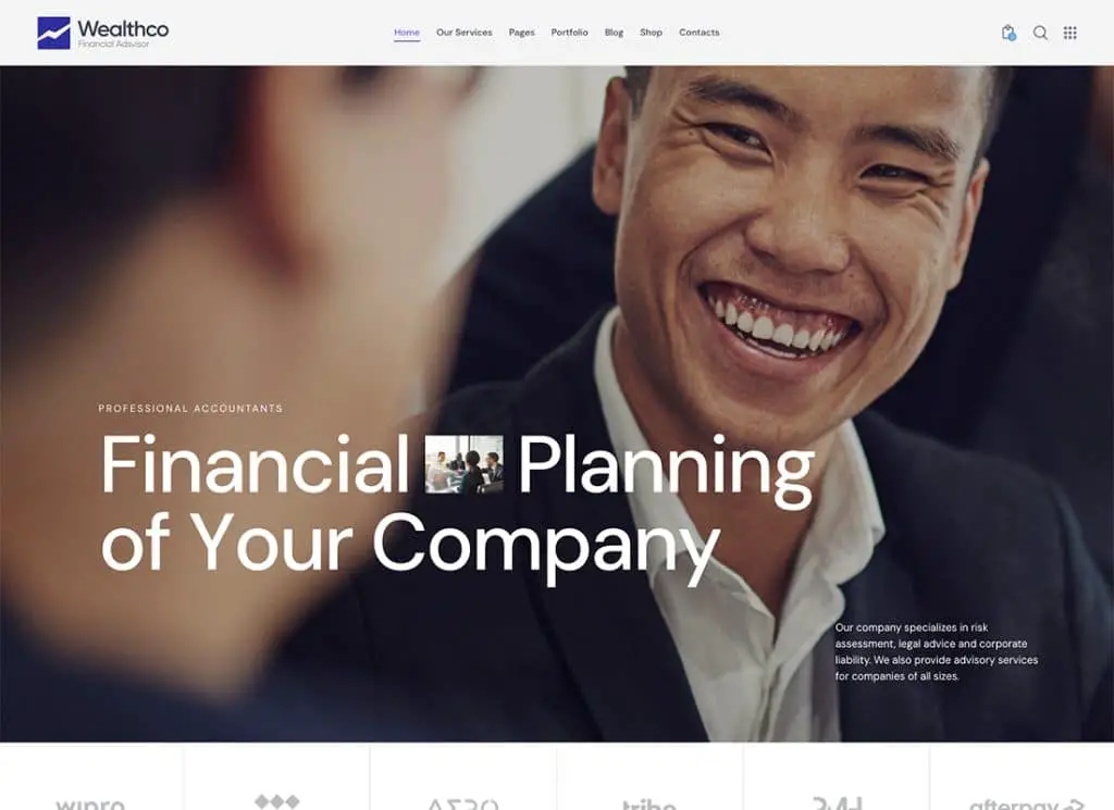 WealthCo - ธีม WordPress การให้คำปรึกษาด้านธุรกิจและการเงิน