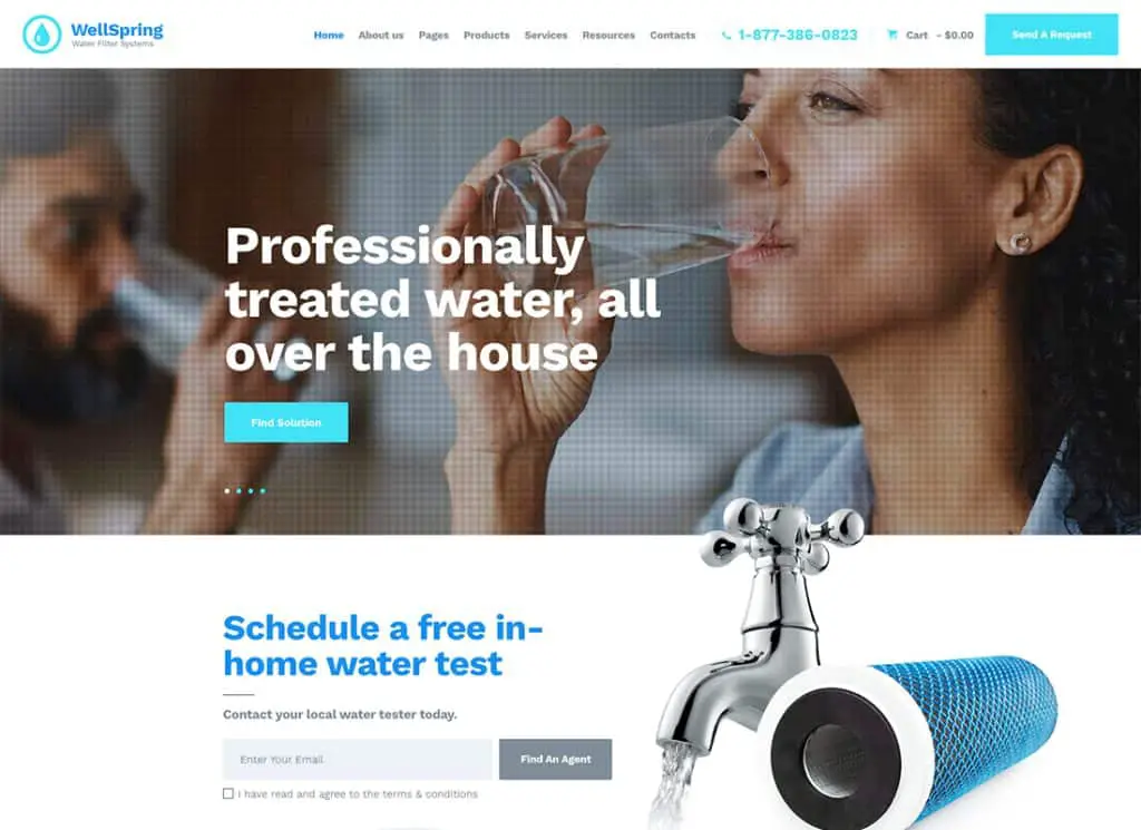 WellSpring - Tema de WordPress para filtros de agua y suministro de agua potable