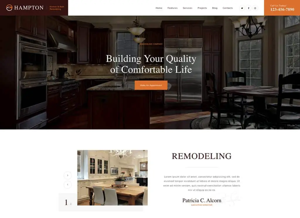 Hampton - Tema WordPress Desain dan Renovasi Rumah