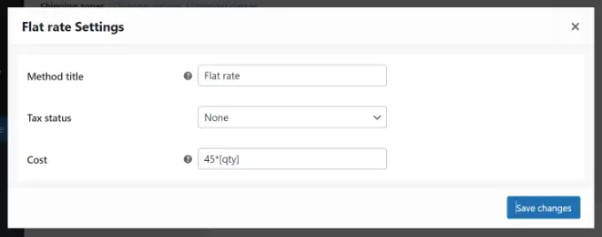 Enter details of shipping method