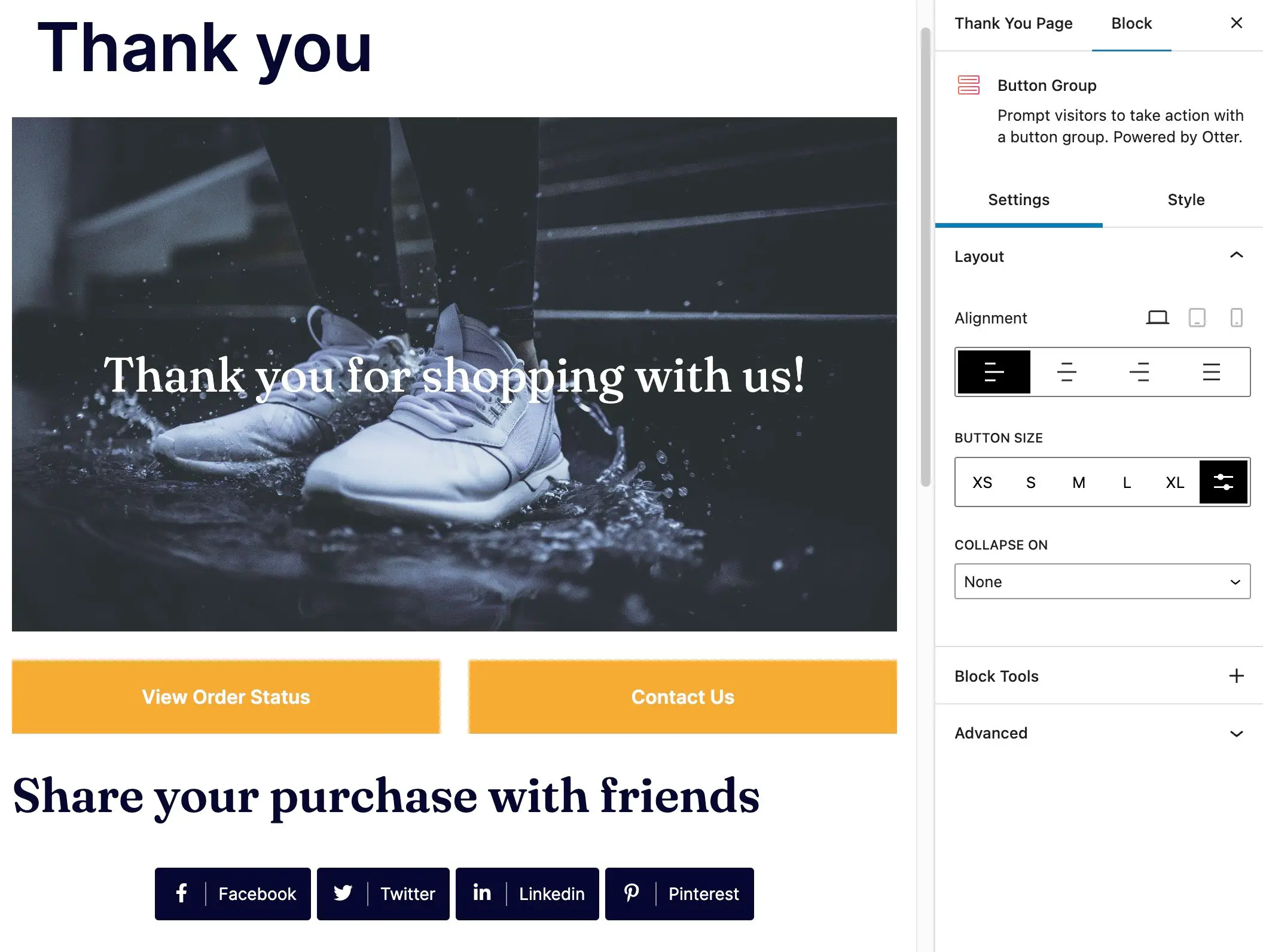 Nueva página de agradecimiento personalizada de WooCommerce.