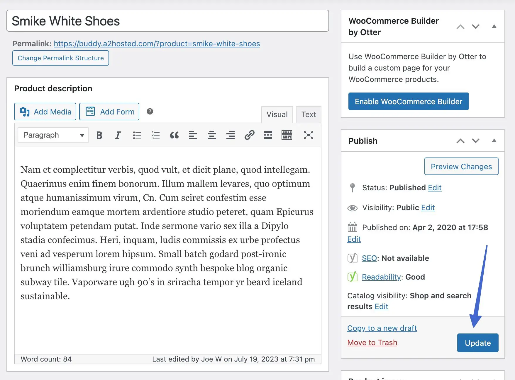 actualice la página de agradecimiento de WooCommerce.