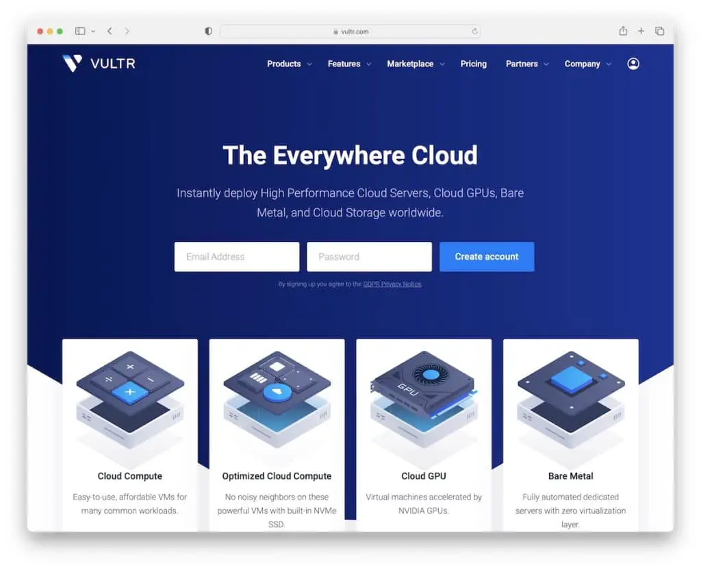 Vultr hosting cloud economico