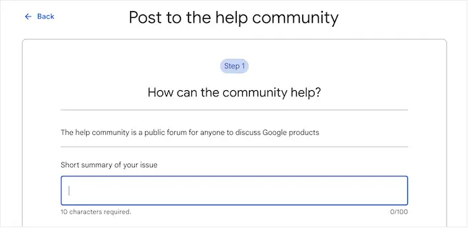 Posting a question to a community support portal