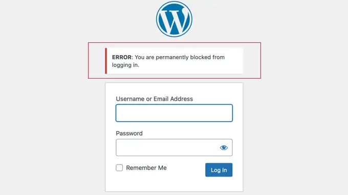 Preview of Block Message When Trying to Sign In