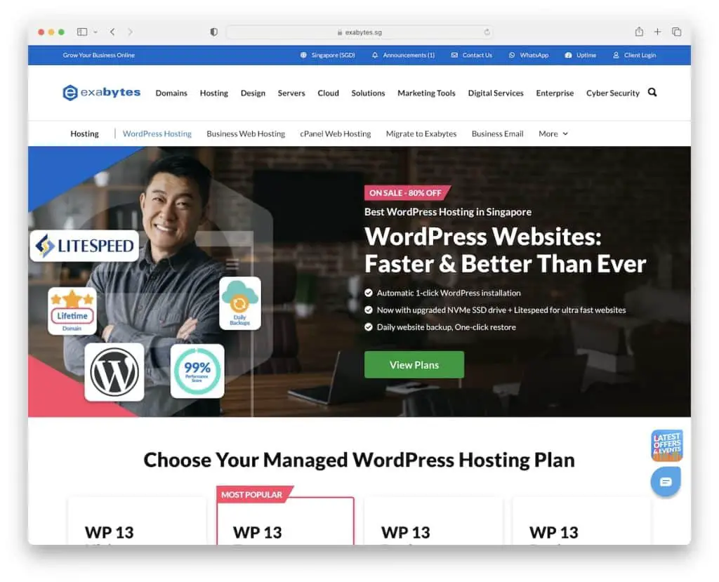 hosting wordpress exabytes di singapura