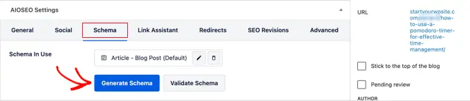 Change a single post or page's schema markup