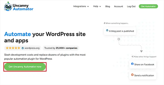 Click Get Uncanny Automator Now button