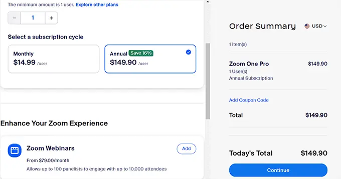 Zoom pricing