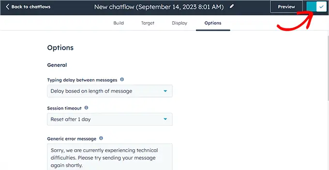 Save HubSpot chatbot