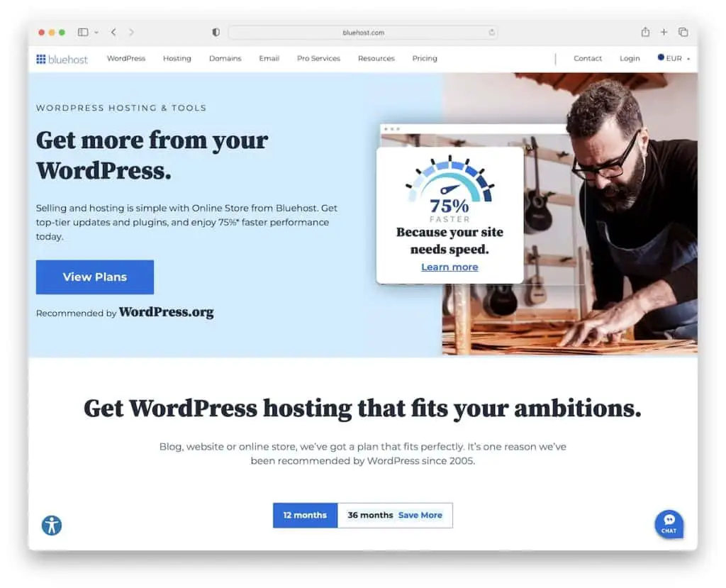 bluehost hosting wordpress di jerman